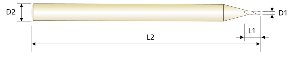 Фреза концевая фреза с шаровым наконечником микродиаметра для алюминия HRC60