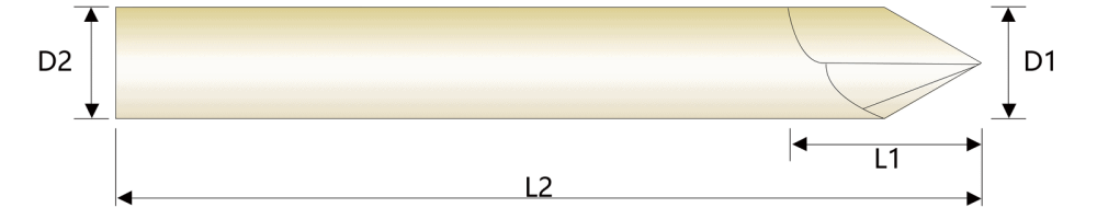 Фреза концевая синяя твердосплавная фасочная HRC55