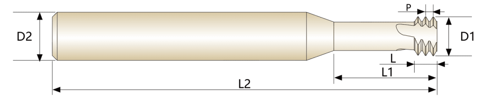 Фреза для резьбы с 3 рядами для алюминия