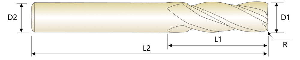 Фреза угловая радиусная концевая HRC45