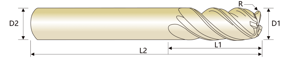 Фреза угловая радиусная концевая серии ST-U Variable Helix