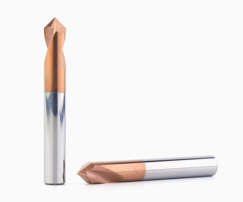 Сверло твердосплавное центровочное с бронзовым покрытием HRC55